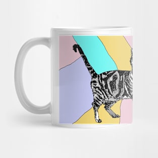 Tabby Cat Striped Cute Cats - Pastel Rainbow Mug